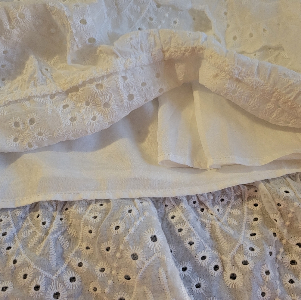 Betsey Johnson On/Off Shoulder White Eyelet Dress Size Med NWT - Picture 3 of 8